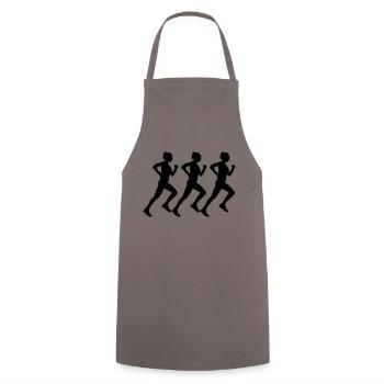 woman running - Kochschürze - Grau - Vorne - AI Model Male 185 dark (185cm)
