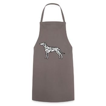 Dalmatiner - Kochschürze - Grau - Vorne - AI Model Male 185 dark (185cm)