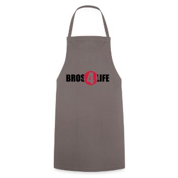 Bros 4 Life Logo Design - Kochschürze - Grau - Vorne - AI Model Male 185 dark (185cm)