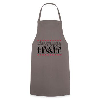 TÄTOWIERTE FICKEN BESSER - Kochschürze - Grau - Vorne - AI Model Male 185 dark (185cm)