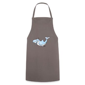 Dolphin funny cartoon - Cooking Apron - grey - Front - AI Model Male 185 dark (185cm)