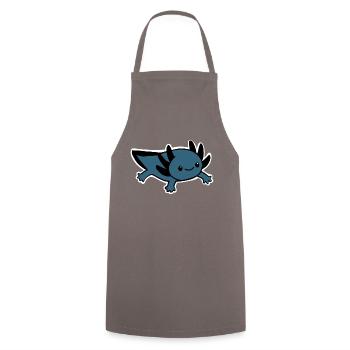 Axolotl dark blue - Cooking Apron - grey - Front - AI Model Male 185 dark (185cm)