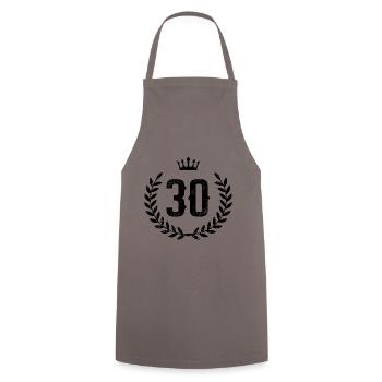 30 Nombre de couronne - Tablier de cuisine - gris - Devant - AI Model Male 185 dark (185cm)