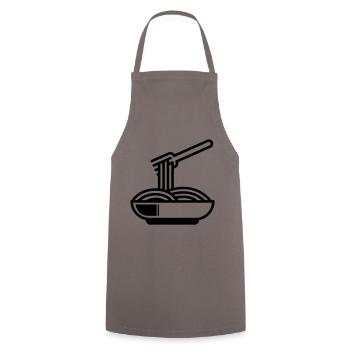 Spaghetti symbol - Kochschürze - Grau - Vorne - AI Model Male 185 dark (185cm)
