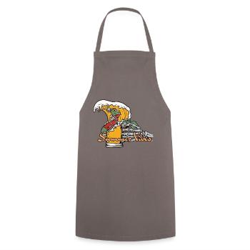 Bière Été Surf Wave Skeleton - Tablier de cuisine - gris - Devant - AI Model Male 185 dark (185cm)