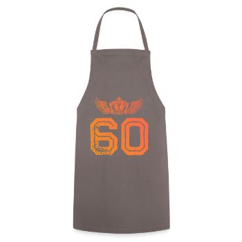 60 Number crown - Cooking Apron - grey - Front - AI Model Male 185 dark (185cm)