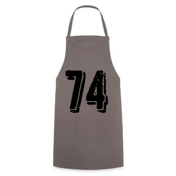 74 number jersey - Cooking Apron - grey - Front - AI Model Male 185 dark (185cm)