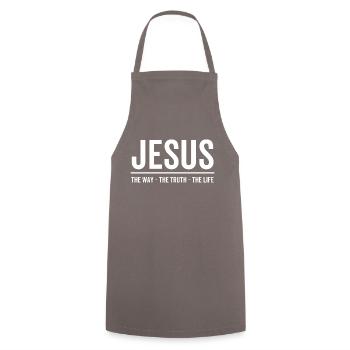 Jesus The Way The Truth The Life - Cooking Apron - grey - Front - AI Model Male 185 dark (185cm)