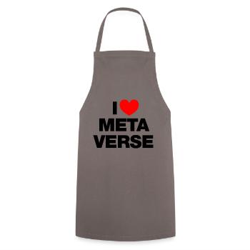 I Love Metaverse (black) - Cooking Apron - grey - Front - AI Model Male 185 dark (185cm)