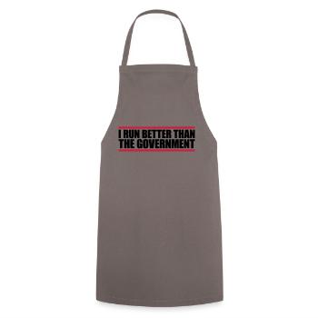 run better than government - Cooking Apron - grey - Front - AI Model Male 185 dark (185cm)