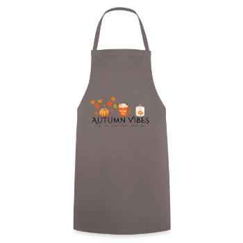 Autumn Vibes - Herbst Design - Kürbis - Blätter - Kochschürze - Grau - Vorne - AI Model Male 185 dark (185cm)