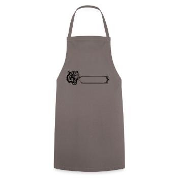 Tigre - Nom prénom - Tablier de cuisine - gris - Devant - AI Model Male 185 dark (185cm)