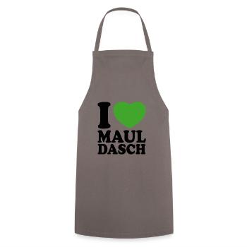 I LOVE MAULDASCH - Kochschürze - Grau - Vorne - AI Model Male 185 dark (185cm)