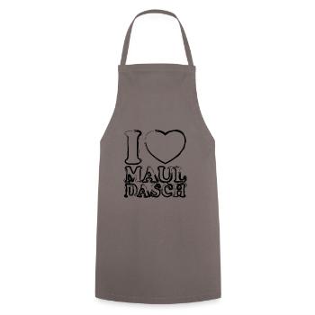 I LOVE MAULDASCH - Streetlook - Kochschürze - Grau - Vorne - AI Model Male 185 dark (185cm)