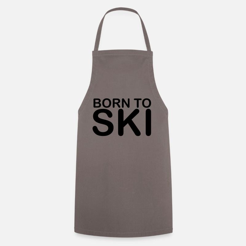 born to ski 10 - Kochschürze - Grau