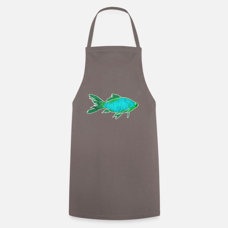 Poisson mystique turquoise - Tablier de cuisine - gris