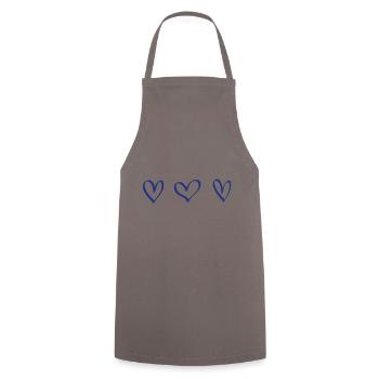 Idée cadeau coeur bleu - Tablier de cuisine - gris - Devant - AI Model Male 185 dark (185cm)