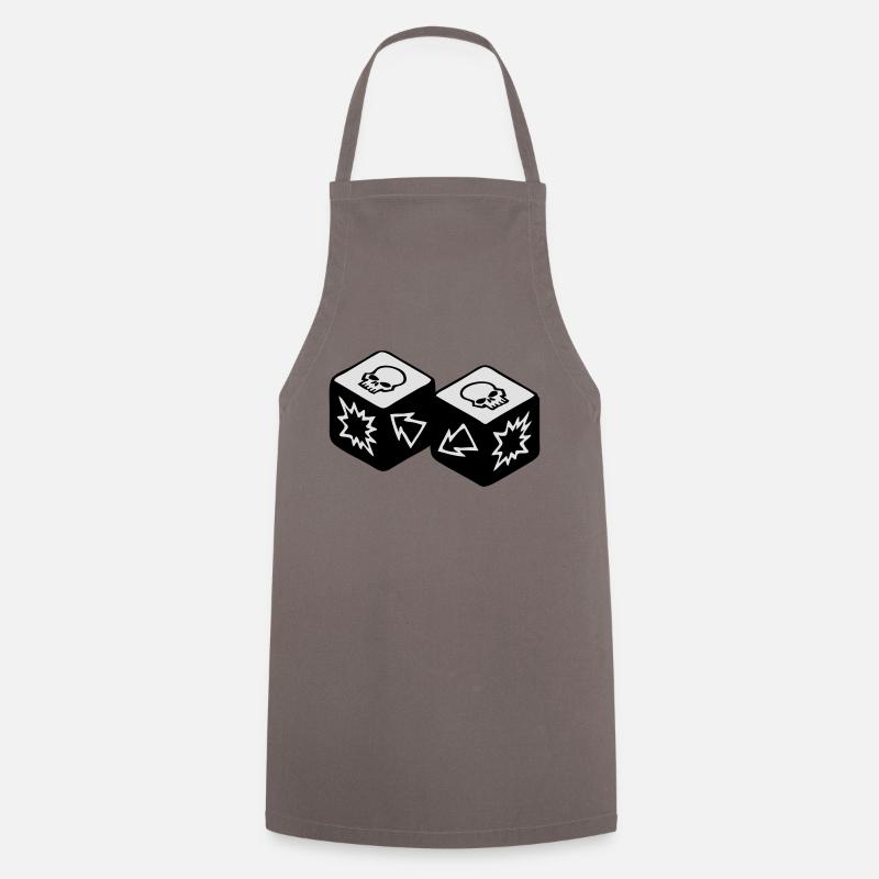Double Skull - Tablier de cuisine - gris