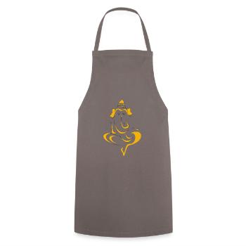 GANESHA ELEPHANT - Cooking Apron - grey - Front - AI Model Male 185 dark (185cm)