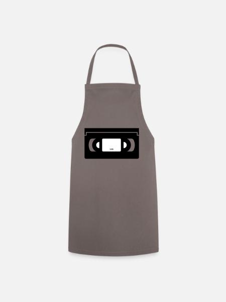 VHS, videocassette, retro, video recorder - Cooking Apron - grey