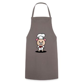 Ours doux habillé comme un cadeau super cuisinier Kinde - Tablier de cuisine - gris - Devant - AI Model Male 185 dark (185cm)
