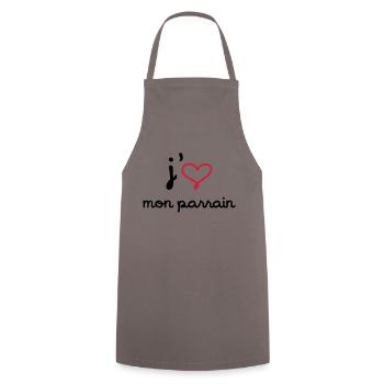 J'aime mon parrain - Tablier de cuisine - gris - Devant - AI Model Male 185 dark (185cm)