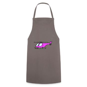 Pink helicopter, helicopter - Cooking Apron - grey - Front - AI Model Male 185 dark (185cm)