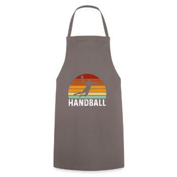 retro handball t-shirt retro handball - Kochschürze - Grau - Vorne - AI Model Male 185 dark (185cm)