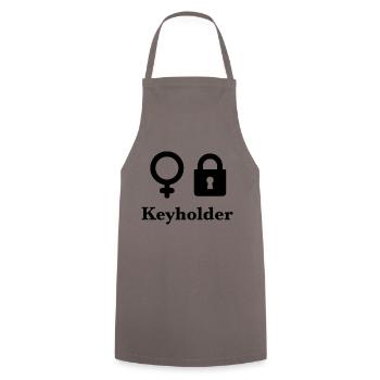 Keyholder - Kochschürze - Grau - Vorne - AI Model Male 185 dark (185cm)