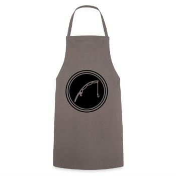 Icône de pêche à la canne à pêche - Tablier de cuisine - gris - Devant - AI Model Male 185 dark (185cm)