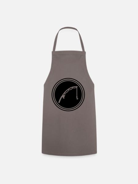 Icône de pêche à la canne à pêche - Tablier de cuisine - gris