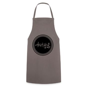 Musical notes sign - Cooking Apron - grey - Front - AI Model Male 185 dark (185cm)