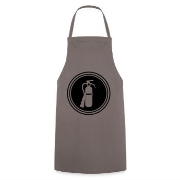 Symbole d’extincteur - Tablier de cuisine - gris - Devant - AI Model Male 185 dark (185cm)