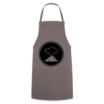 Icône de volcan - Tablier de cuisine - gris - Devant - AI Model Male 185 dark (185cm)