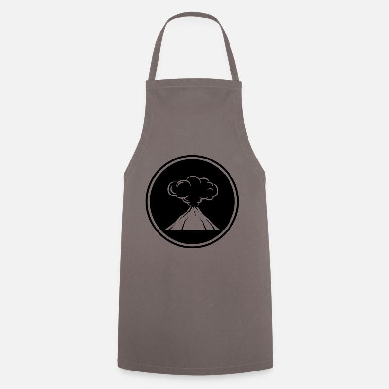 Icône de volcan - Tablier de cuisine - gris