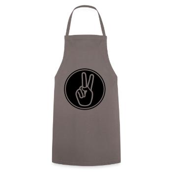 Hand Peace - Kochschürze - Grau - Vorne - AI Model Male 185 dark (185cm)