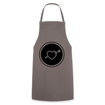 Heart symbol arrow - Cooking Apron - grey - Front - AI Model Male 185 dark (185cm)
