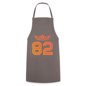 82 Couronne numérique - Tablier de cuisine - gris - Devant - AI Model Male 185 dark (185cm)