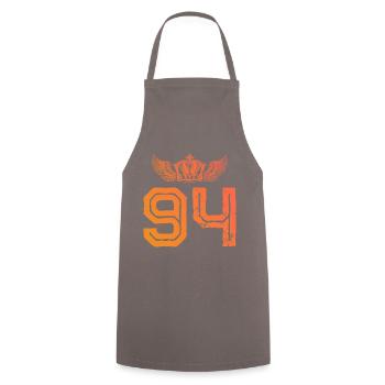 94 Couronne numérique - Tablier de cuisine - gris - Devant - AI Model Male 185 dark (185cm)
