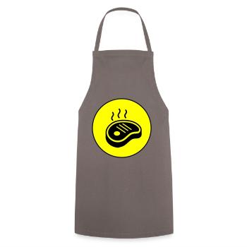 Cercle d’icônes de steak - Tablier de cuisine - gris - Devant - AI Model Male 185 dark (185cm)