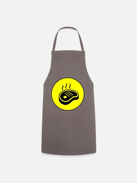 Steak icon Kreis - Kochschürze - Grau