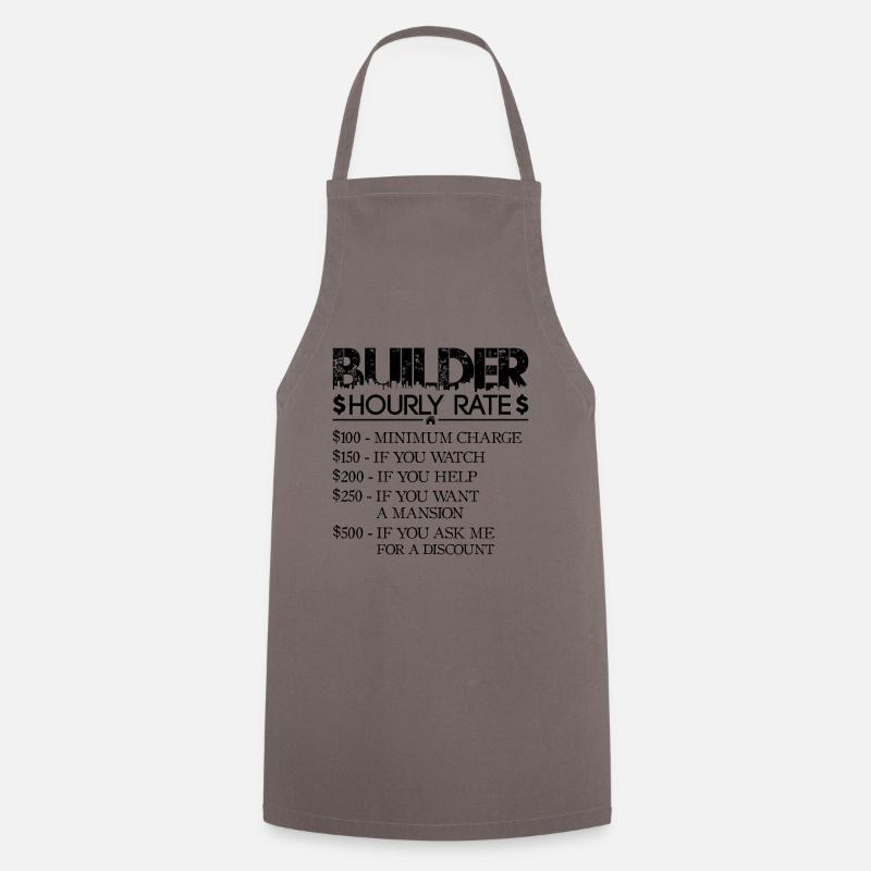 Tarif horaire Constructeur - noir - Constructeur de maison - Tablier de cuisine - gris
