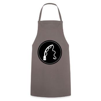 Angelrute angeln icon - Kochschürze - Grau - Vorne - AI Model Male 185 dark (185cm)