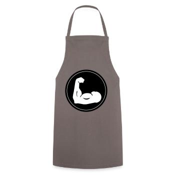 Muscles dumbbell icon - Cooking Apron - grey - Front - AI Model Male 185 dark (185cm)
