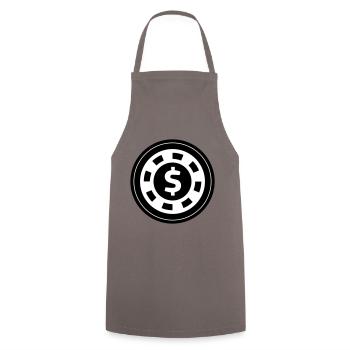 Cercle de jetons de poker - Tablier de cuisine - gris - Devant - AI Model Male 185 dark (185cm)
