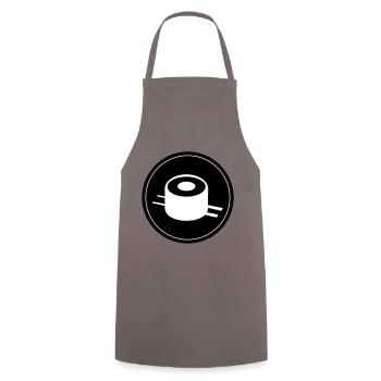 Sushi icon Kreis - Kochschürze - Grau - Vorne - AI Model Male 185 dark (185cm)