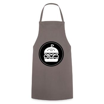 Cercle d’icônes de hamburger - Tablier de cuisine - gris - Devant - AI Model Male 185 dark (185cm)