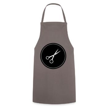 Cercle de barbier aux ciseaux - Tablier de cuisine - gris - Devant - AI Model Male 185 dark (185cm)