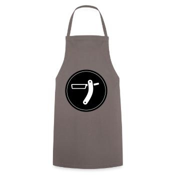 Shaving Barber Circle - Cooking Apron - grey - Front - AI Model Male 185 dark (185cm)