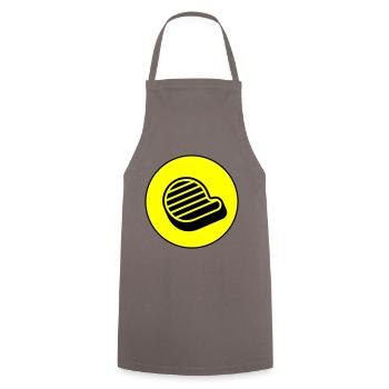 Meat steak symbol - Cooking Apron - grey - Front - AI Model Male 185 dark (185cm)